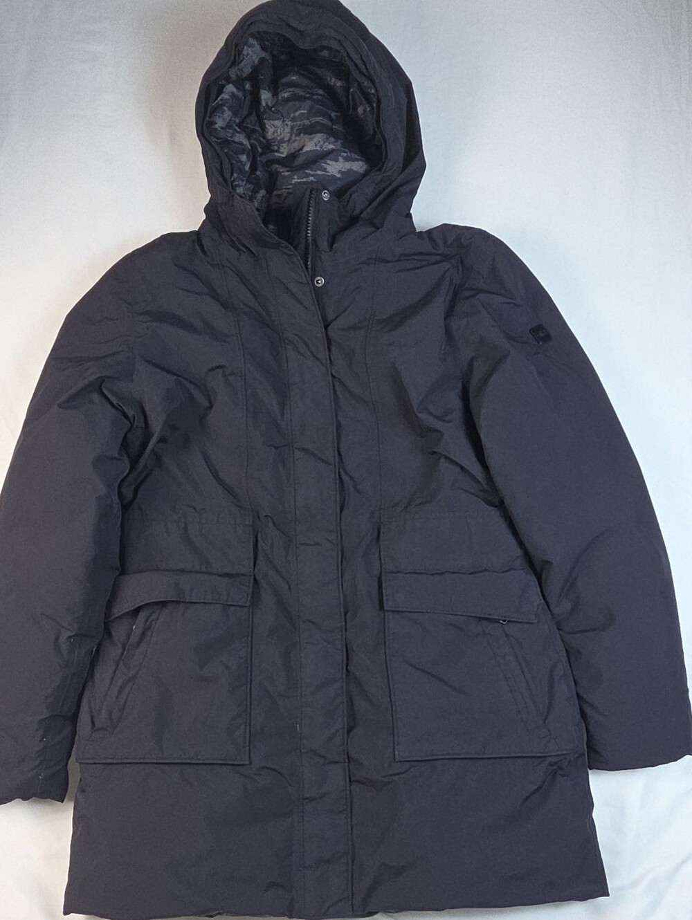 The Nortg Face Dryvent Women's Black Size Large Goose Down Hooded Artic Parka